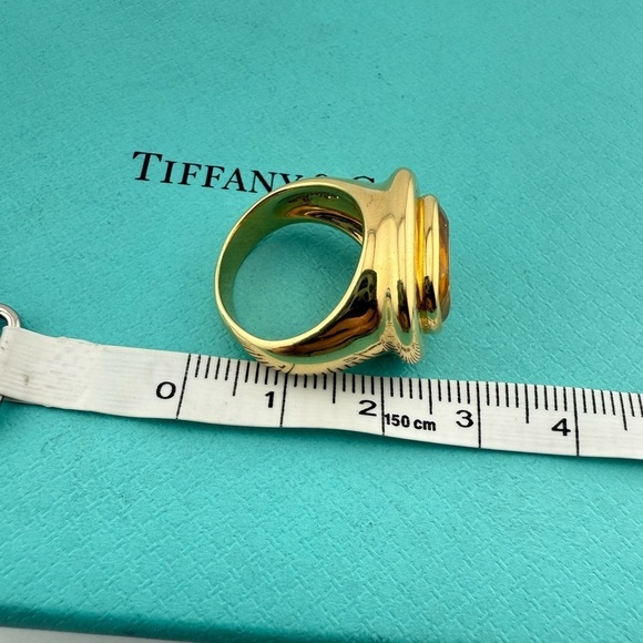 Vintage Tiffany & Co. Paloma Picasso Citrine Gemstone Cocktail Ring Size 5.25 - Picture 10 of 12